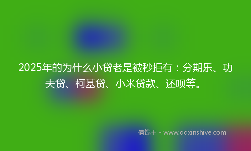 2025年的为什么小贷老是被秒拒有：分期乐、功夫贷、柯基贷、小米贷款、还呗等。