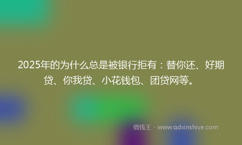 2025年的为什么总是被银行拒有：替你还、好期贷、你我贷、小花钱包、团贷网等。