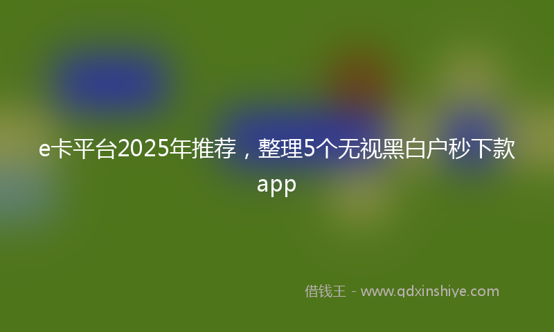e卡平台2025年推荐，整理5个无视黑白户秒下款app