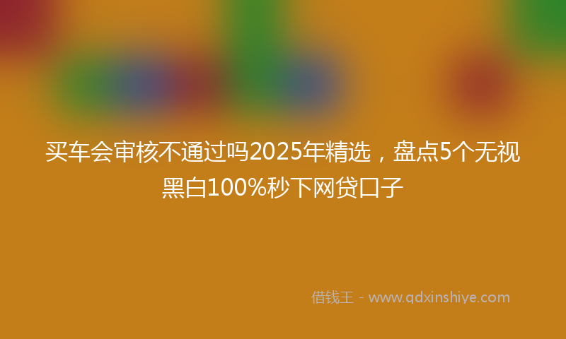 买车会审核不通过吗2025年精选，盘点5个无视黑白100%秒下网贷口子
