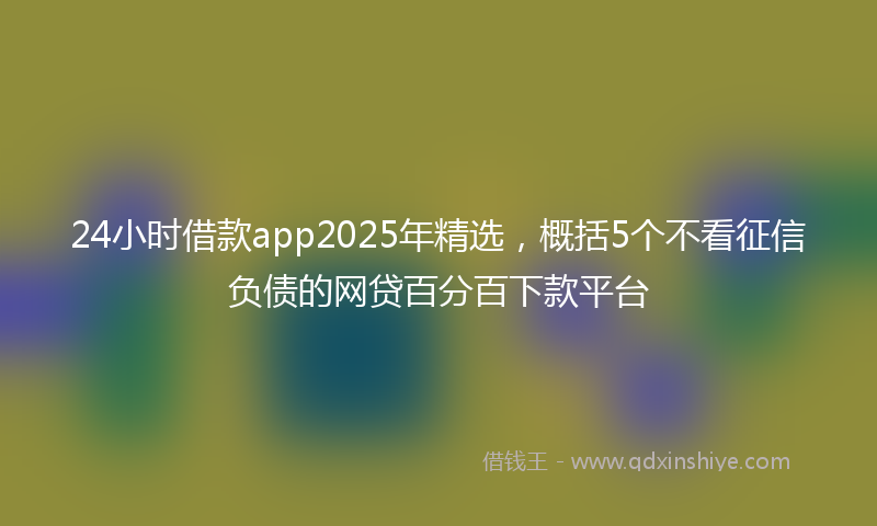24小时借款app2025年精选，概括5个不看征信负债的网贷百分百下款平台