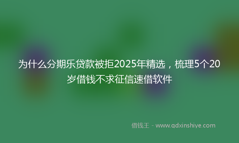 为什么分期乐贷款被拒2025年精选，梳理5个20岁借钱不求征信速借软件