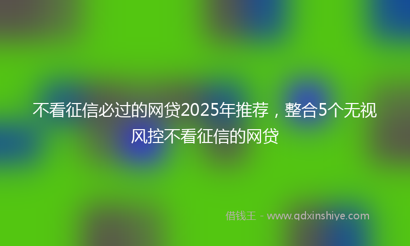 不看征信必过的网贷2025年推荐，整合5个无视风控不看征信的网贷
