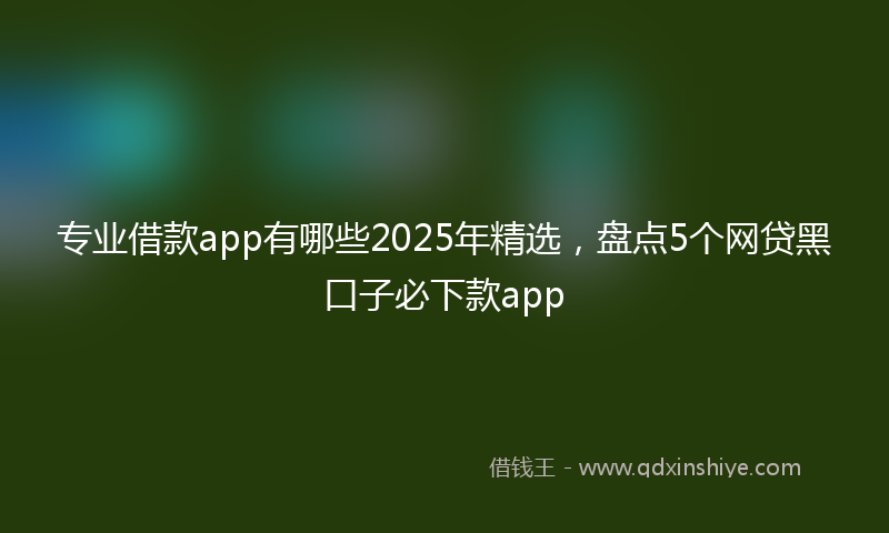 专业借款app有哪些2025年精选，盘点5个网贷黑口子必下款app