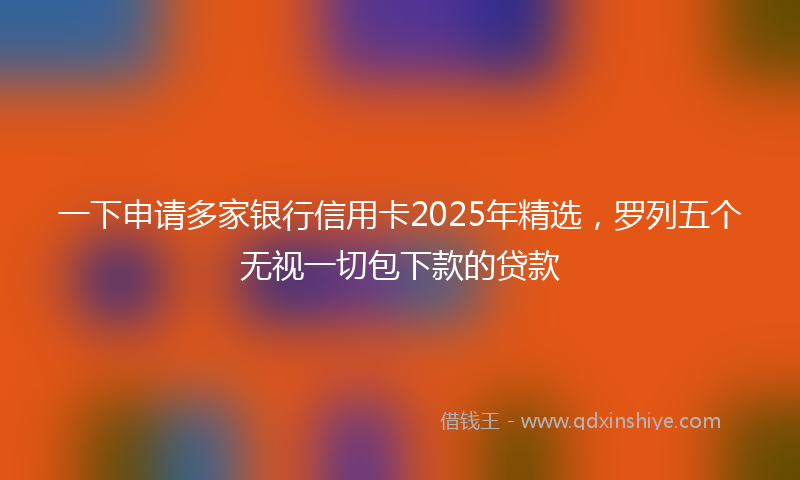 一下申请多家银行信用卡2025年精选，罗列五个无视一切包下款的贷款