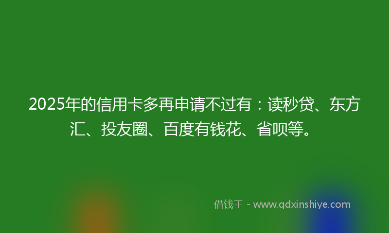2025年的信用卡多再申请不过有：读秒贷、东方汇、投友圈、百度有钱花、省呗等。