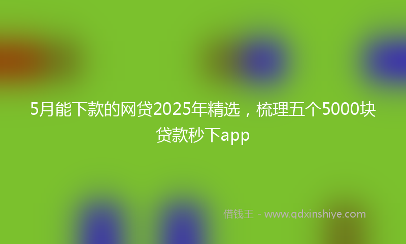 5月能下款的网贷2025年精选，梳理五个5000块贷款秒下app