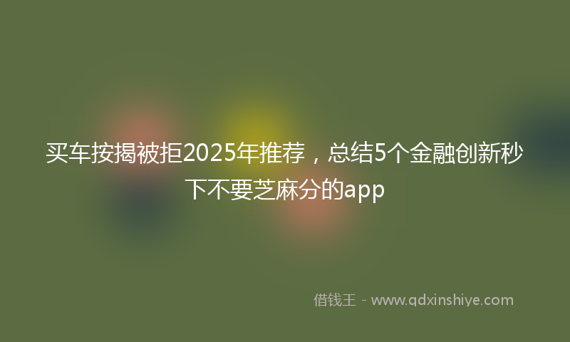 买车按揭被拒2025年推荐，总结5个金融创新秒下不要芝麻分的app