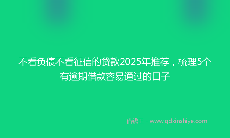 不看负债不看征信的贷款2025年推荐，梳理5个有逾期借款容易通过的口子