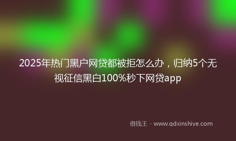2025年热门黑户网贷都被拒怎么办，归纳5个无视征信黑白100%秒下网贷app