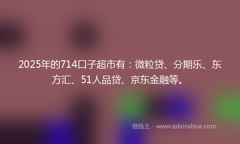 2025年的714口子超市有：微粒贷、分期乐、东方汇、51人品贷、京东金融等。