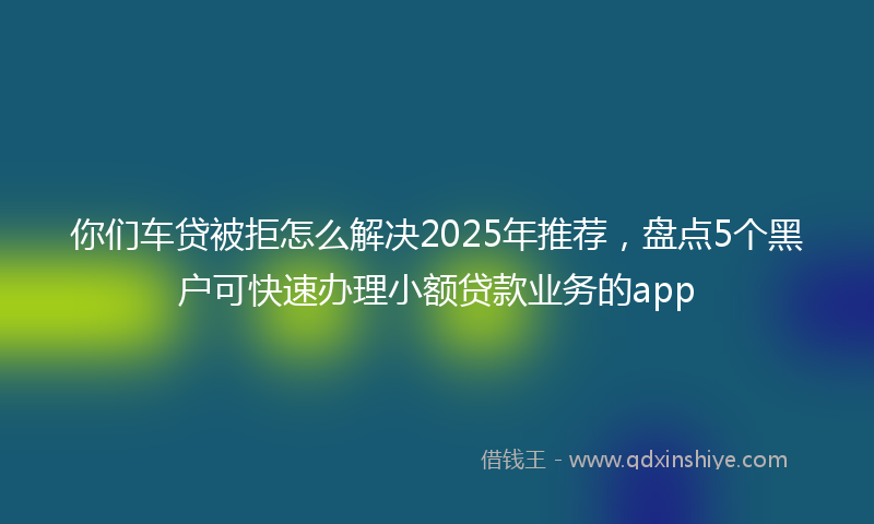 你们车贷被拒怎么解决2025年推荐，盘点5个黑户可快速办理小额贷款业务的app