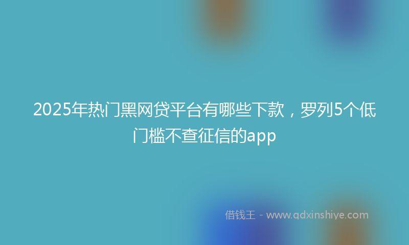 2025年热门黑网贷平台有哪些下款，罗列5个低门槛不查征信的app