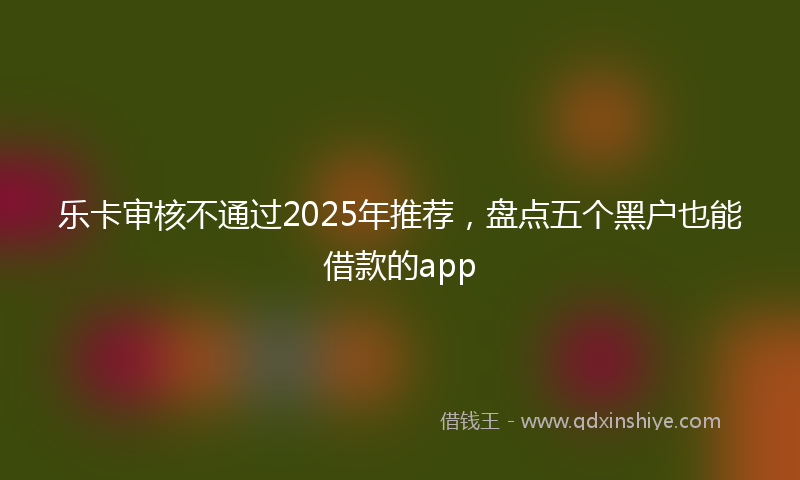 乐卡审核不通过2025年推荐，盘点五个黑户也能借款的app