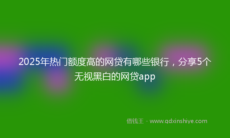 2025年热门额度高的网贷有哪些银行，分享5个无视黑白的网贷app