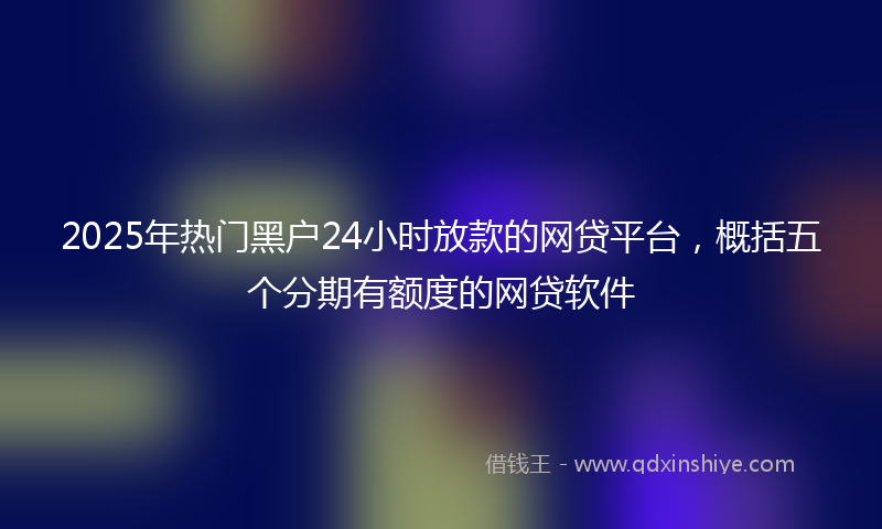 2025年热门黑户24小时放款的网贷平台，概括五个分期有额度的网贷软件
