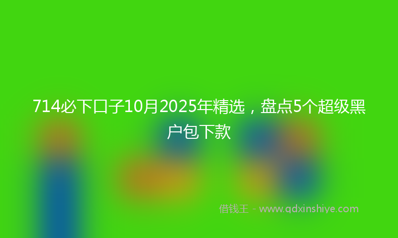 714必下口子10月2025年精选，盘点5个超级黑户包下款