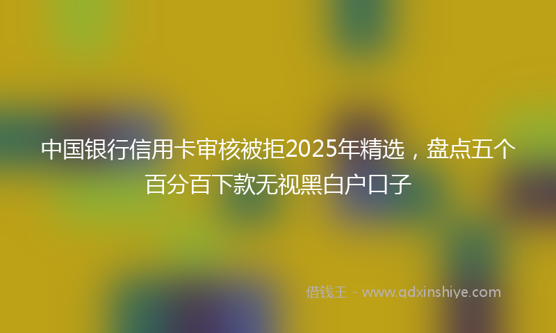 中国银行信用卡审核被拒2025年精选，盘点五个百分百下款无视黑白户口子