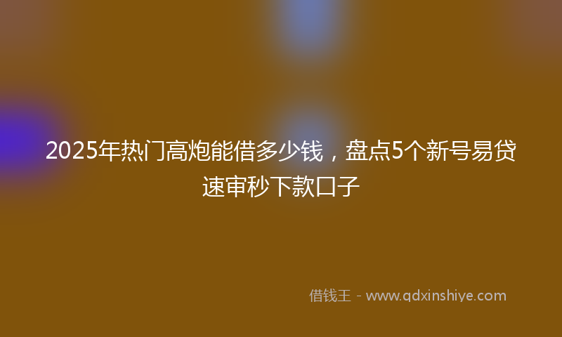 2025年热门高炮能借多少钱，盘点5个新号易贷速审秒下款口子
