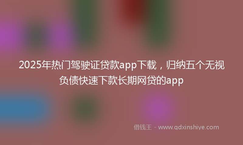 2025年热门驾驶证贷款app下载，归纳五个无视负债快速下款长期网贷的app