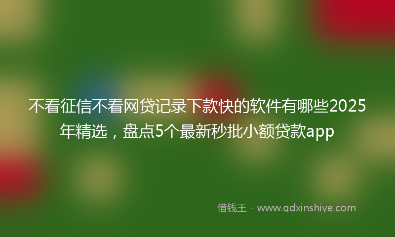 不看征信不看网贷记录下款快的软件有哪些2025年精选，盘点5个最新秒批小额贷款app