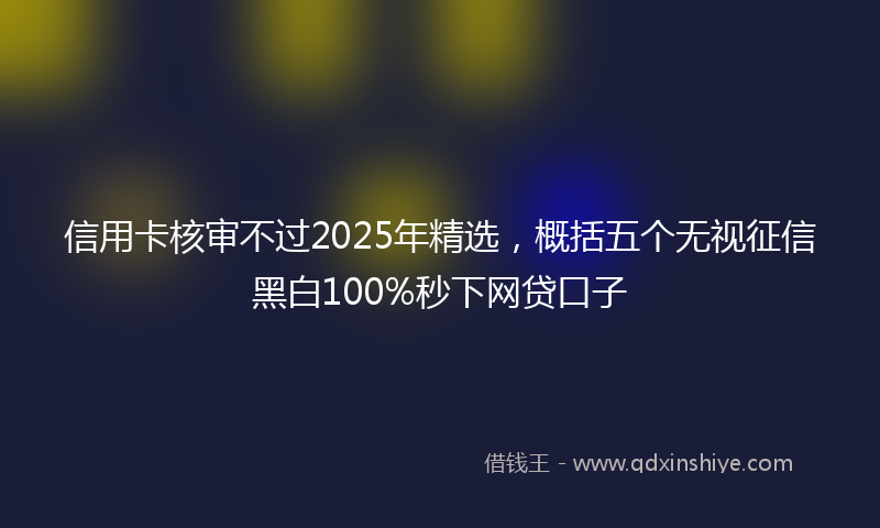 信用卡核审不过2025年精选，概括五个无视征信黑白100%秒下网贷口子