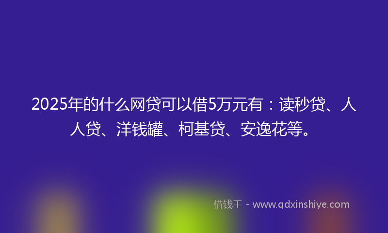 2025年的什么网贷可以借5万元有：读秒贷、人人贷、洋钱罐、柯基贷、安逸花等。