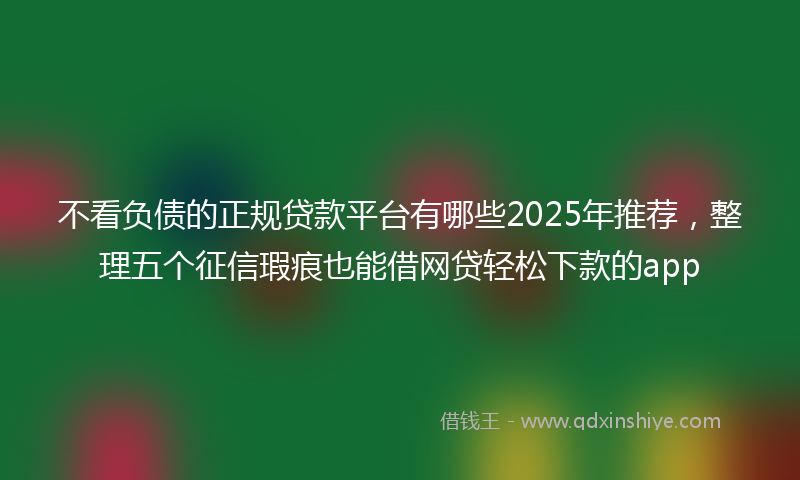 不看负债的正规贷款平台有哪些2025年推荐，整理五个征信瑕疵也能借网贷轻松下款的app