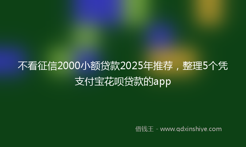 不看征信2000小额贷款2025年推荐，整理5个凭支付宝花呗贷款的app