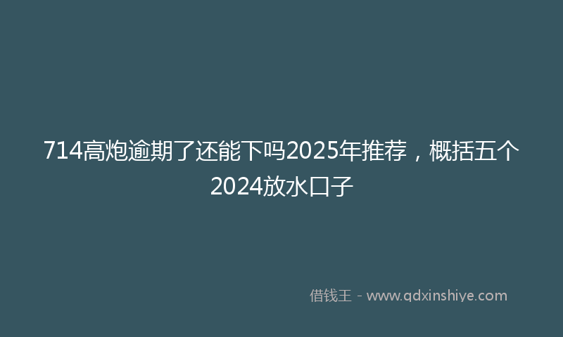 714高炮逾期了还能下吗2025年推荐，概括五个2024放水口子