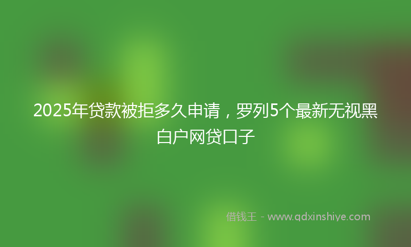 2025年贷款被拒多久申请，罗列5个最新无视黑白户网贷口子
