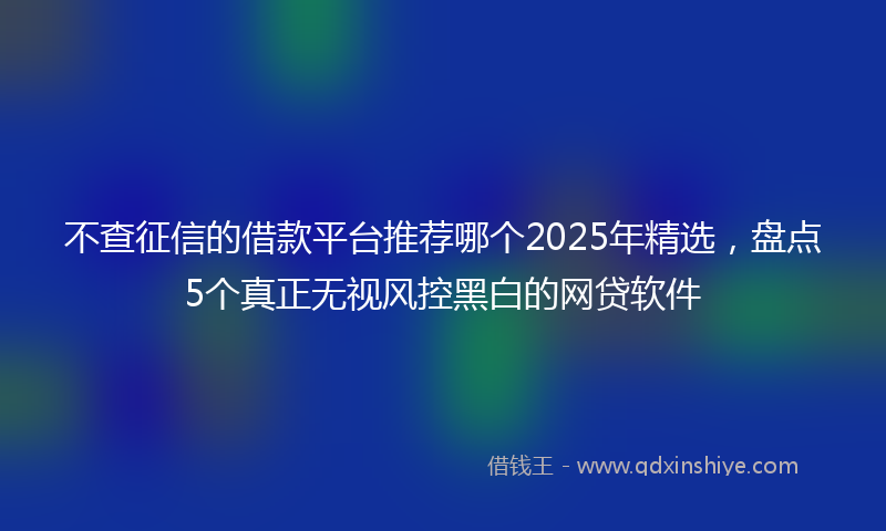 不查征信的借款平台推荐哪个2025年精选，盘点5个真正无视风控黑白的网贷软件