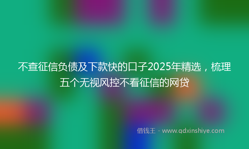 不查征信负债及下款快的口子2025年精选，梳理五个无视风控不看征信的网贷
