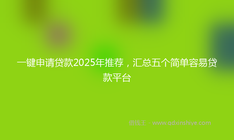 一键申请贷款2025年推荐，汇总五个简单容易贷款平台