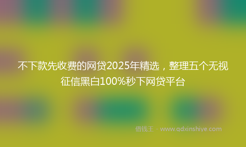 不下款先收费的网贷2025年精选，整理五个无视征信黑白100%秒下网贷平台