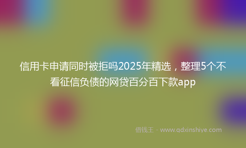 信用卡申请同时被拒吗2025年精选，整理5个不看征信负债的网贷百分百下款app