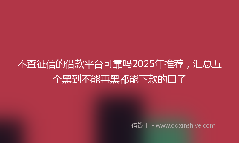 不查征信的借款平台可靠吗2025年推荐，汇总五个黑到不能再黑都能下款的口子