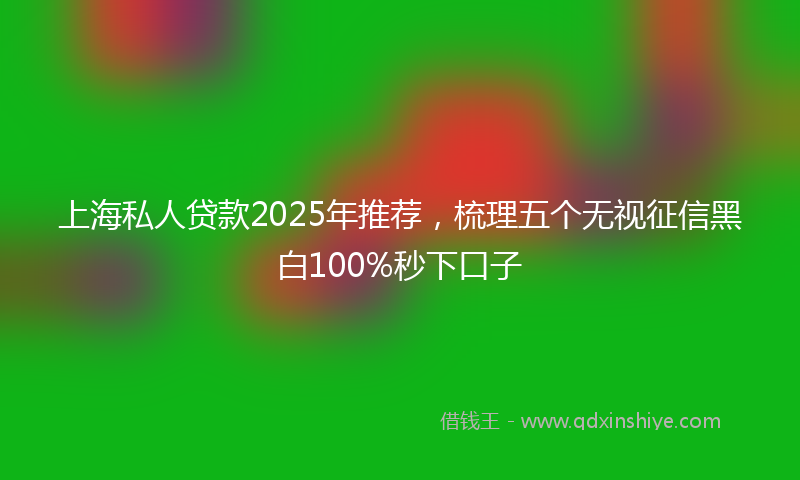 上海私人贷款2025年推荐，梳理五个无视征信黑白100%秒下口子