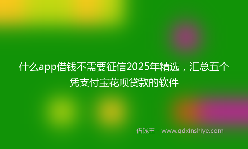 什么app借钱不需要征信2025年精选，汇总五个凭支付宝花呗贷款的软件
