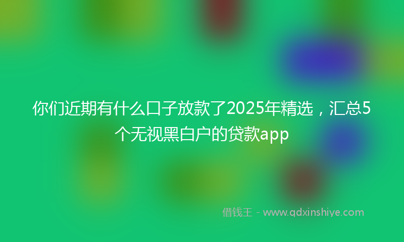 你们近期有什么口子放款了2025年精选，汇总5个无视黑白户的贷款app