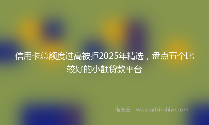 信用卡总额度过高被拒2025年精选，盘点五个比较好的小额贷款平台