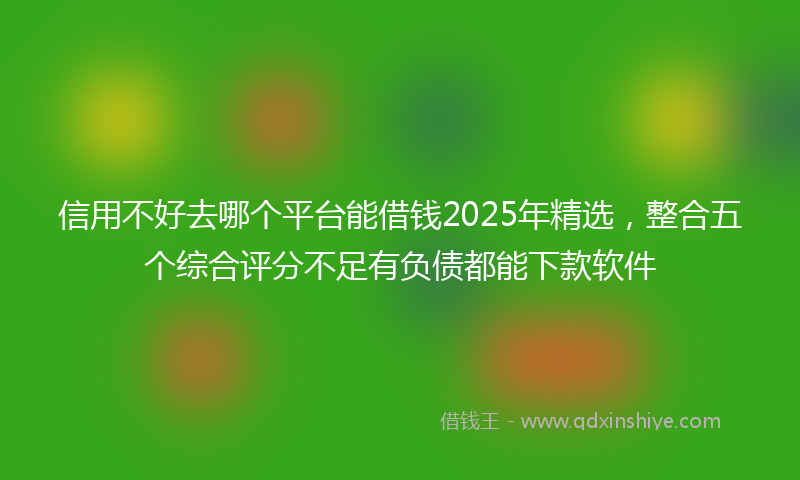 信用不好去哪个平台能借钱2025年精选，整合五个综合评分不足有负债都能下款软件