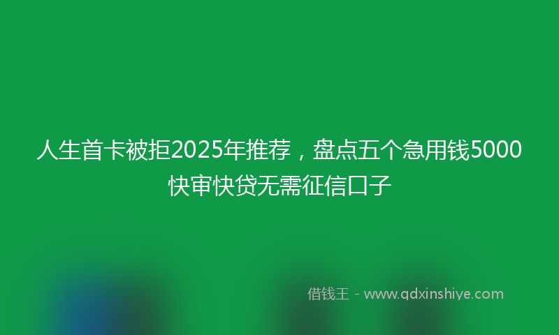 人生首卡被拒2025年推荐，盘点五个急用钱5000快审快贷无需征信口子