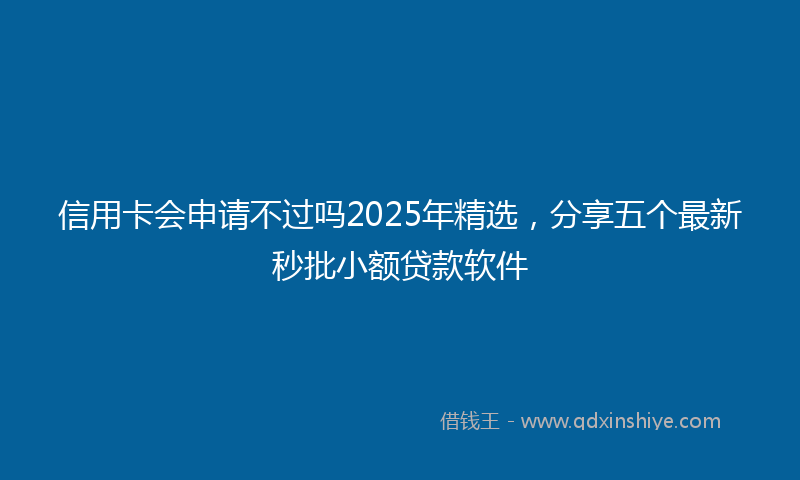 信用卡会申请不过吗2025年精选，分享五个最新秒批小额贷款软件