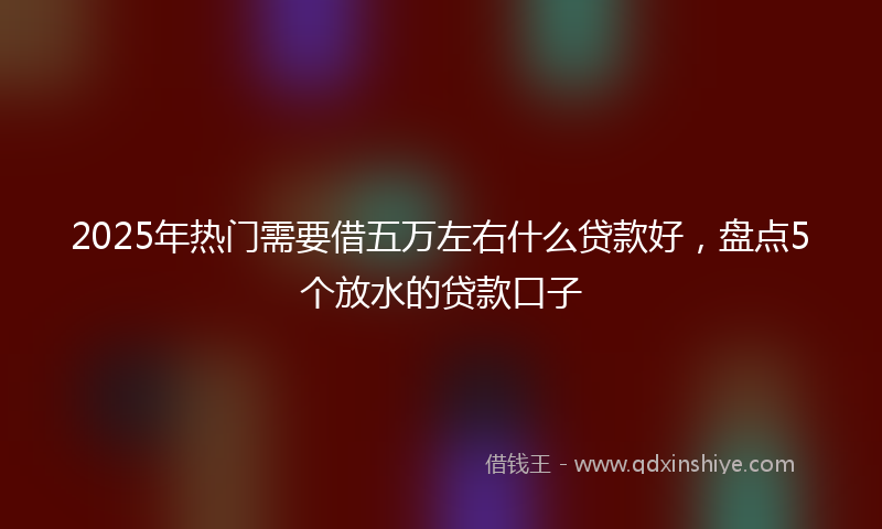 2025年热门需要借五万左右什么贷款好，盘点5个放水的贷款口子