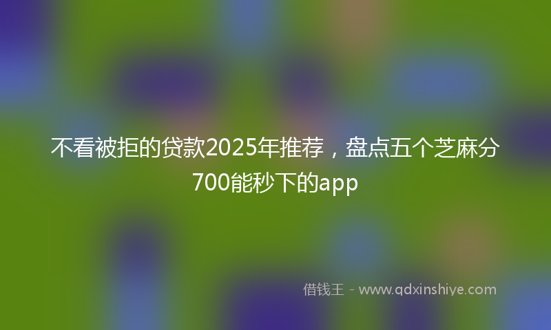 不看被拒的贷款2025年推荐，盘点五个芝麻分700能秒下的app