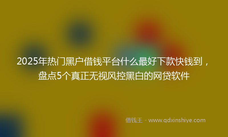 2025年热门黑户借钱平台什么最好下款快钱到，盘点5个真正无视风控黑白的网贷软件
