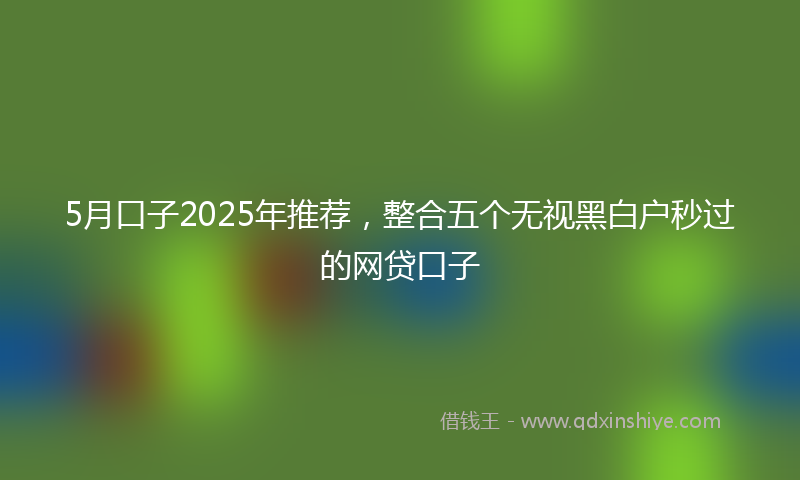 5月口子2025年推荐，整合五个无视黑白户秒过的网贷口子