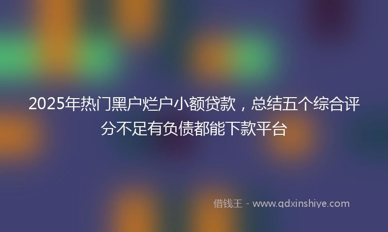 2025年热门黑户烂户小额贷款，总结五个综合评分不足有负债都能下款平台