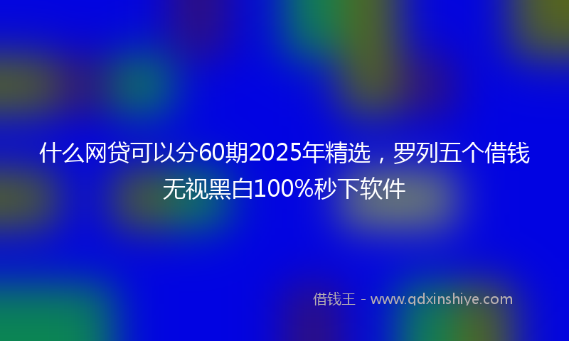 什么网贷可以分60期2025年精选，罗列五个借钱无视黑白100%秒下软件